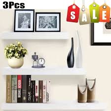 3pcs white floating shelves wall shelf