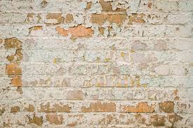 Old Brick Wall With Ling Paint Stock