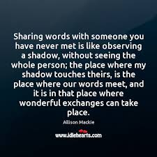 sharing words with someone you have