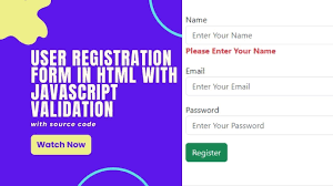 user registration form in html with