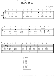 You can either print the sheet music by downloading playground sessions(free), and connecting your midi keyboard, you will be able to practice piano man by billy joel, section by section. This Old Man Easy Piano Sheet Music By Traditional
