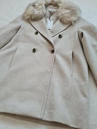 Reiss Ladies Lawsom Wool Faux Fur Coat