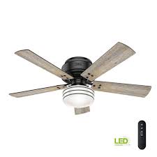 Outdoor ceiling fans should keep your outdoor space cool and breezy. Hunter Cedar Key 52 In Indoor Outdoor Matte Black Low Profile Ceiling Fan With Light Kit And Handheld Remote Control 55080 The Home Depot