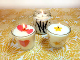 container candles with beeswax embeds
