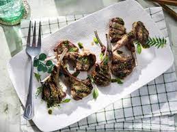 Grilled Lamb Chops With Pesto gambar png