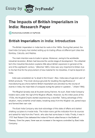 The Effects of British Imperialism in India | Research Paper Example