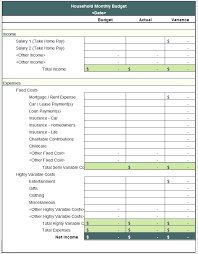 Free Download Monthly Household Budget Template Expenses