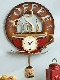 coffee decor kitchen coffee clock