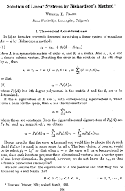 solution of linear systems by