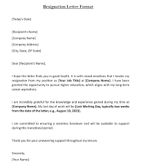 resignation letter template