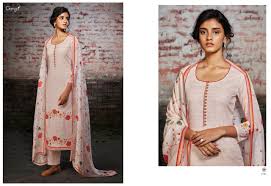 Ganga Suits Siah Lawn Cotton Fabric Designer Salwr Suits
