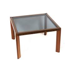 Vintage Square Coffee Table With Smoked