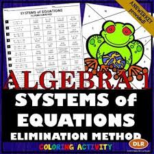 equations elimination method activity