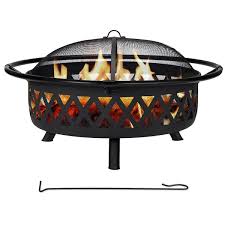 Atesun 42 In Black Patio Fire Pit Wood