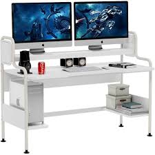 Product title costway computer desk pc laptop writing table workstation student study furniture black average rating: 55 Inch Computer Desk With Hutch Large Gaming Desk With Shelves On Sale Overstock 30531739