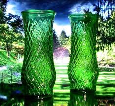 Green Diamond Pattern Vase Cfg Cl4