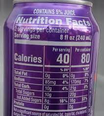 mountain dew kickstart nutrition facts