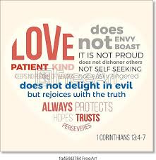 Randomly came across this on facebook (in audio, in romanian) and thought it's beautiful. Free Art Print Of Bible Verse For Evangelist 1 Corinthians 13 4 7 Love Is Patient Freeart Fa45443784