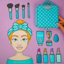 paper doll makeup kit paper doll book