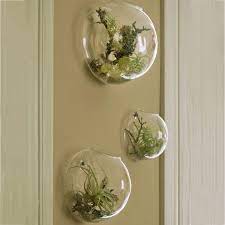 Set Of 3 Bubble Bowl Glass Wall Vase