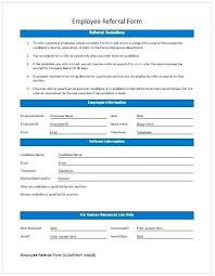 Employee Referral Form Template Bonus Templates Nenne Co