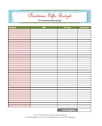 Free Printable Worksheet Budget Spreadsheet Christmas Gifts Budget