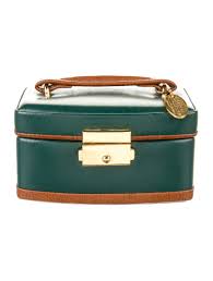 wolf leather travel box green bag