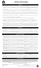 Rental Application Form Apartment Association Of New