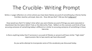ppt the crucible writing prompt