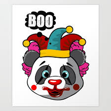 clown panda halloween joker makeup on a