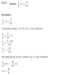 Class 8 Maths Linear Equation
