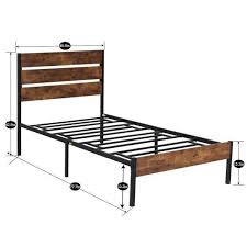 Vecelo Twin Size Metal Platform Bed
