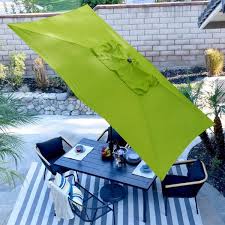 Astella 10 Ft X 6 Ft Steel Market Patio Umbrella With Crank Lift And Push On Tilt In Lime Green Polyester