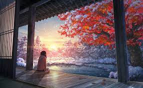 Man near torii gate wallpaper, gray temple wallpaper, landscape. Hd Wallpaper Chill Out Snow Anime Girls Maple Leaf Wallpaper Flare