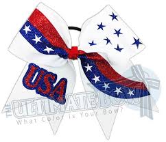 It can be a function of genetics, nutrition, time out in the sun and i even have a friend whose has completely dark hair on his head and glowing red hair in his beard. Patriotism Red White And Blue Cheer Bow Usa Hair Bow Usa Glitte