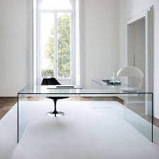 Glass desks & computer tables : Air Glass Desk L By Gallotti Radice Klarity Glass Furniture