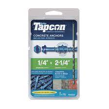 Tapcon 1/4 in. x 2-1/4 in. Hex-Washer-Head Concrete Anchors (75-Pack) |  Bedrosians Tile & Stone