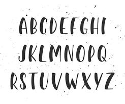 hand lettering alphabet vector art