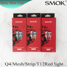 Authentic Smok Tfv8 Baby New Beast Coil Head V8 Baby Q4 Mesh Strip T12 Light T12 0 15ohm Coils For Tfv12 Baby Prince Tank Rebuildable Coil Replacement