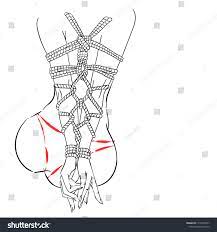 Attractive Girls Hands Tied Rope Behind 库存矢量图（免版税）1272673501 | Shutterstock