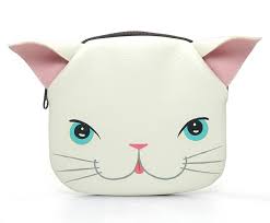 white cat purse small wallet bag with