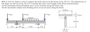 solved 8 21 a steel tee shape is used