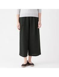 Shoptagr Linen Easy Wide Cropped Trousers By Muji