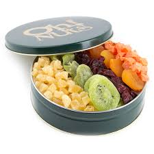 holiday dried fruit gift tin