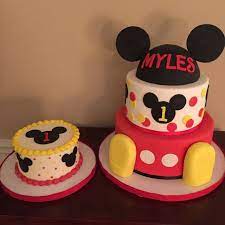 Mickey 1st Birthday Cake gambar png
