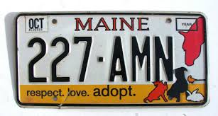 2012 Maine RESPECT LOVE ADOPT PETS License Plate DOG CAT # 227 AMN | eBay