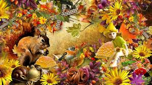HD wallpaper: Fall Fun In The Garden, fairy, bows, orange, leaves, bird,  whimsical | Wallpaper Flare