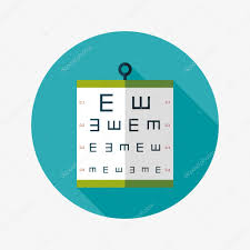 Eye Test Chart Flat Icon With Long Shadow Stock Vector