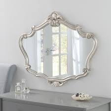 Ornate Crested Framed Wall Mirror