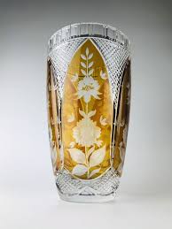 Elegant Amber Crystal Vases